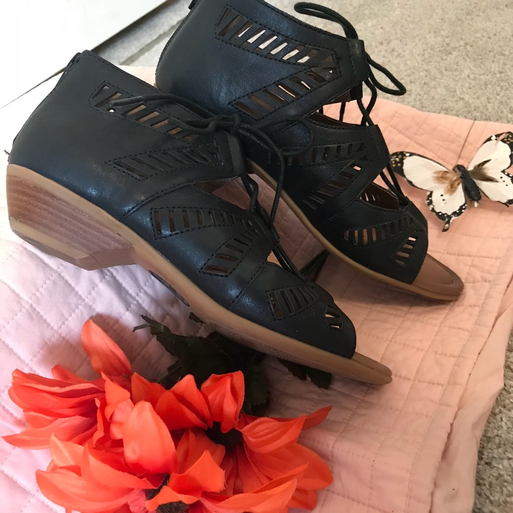 Comfortiva Pillowtop Black Bootie Sandal